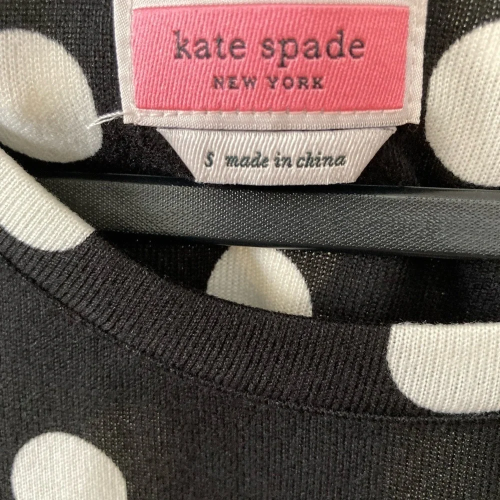 KATE SPADE Polka Dot Black & White Long Sleeves Dress Size Small/Medium BNWT